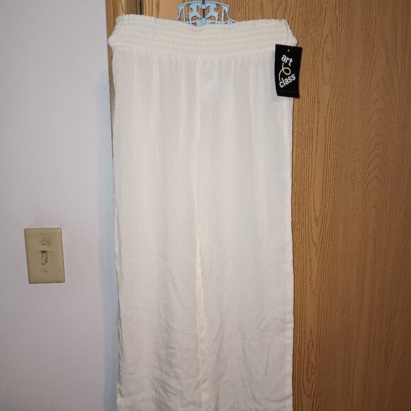 NEW Girls' Solid Cover Up Pants - art class™ Cream Small 6/7 - Picture 4 of 6